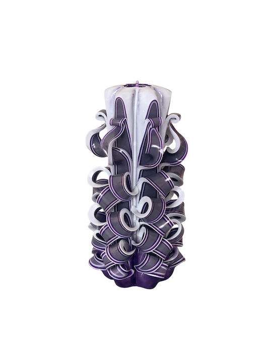 Decorative Candle purple - white 1pcs