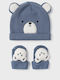 Kids Beanie Set with Gloves & Socks Knitted Blue 2pcs