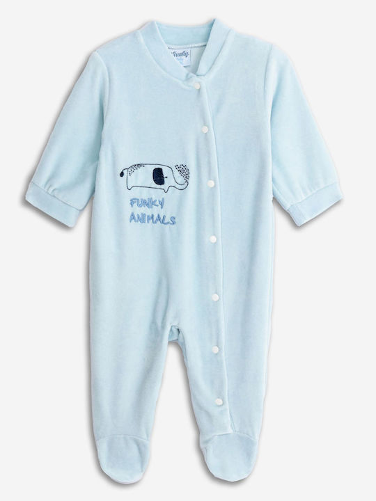 Funky Baby Bodysuit Long-Sleeved Velvet Sky Blue