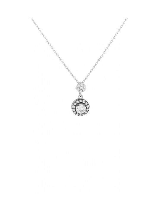 14 Karat White Gold Rosette Necklace