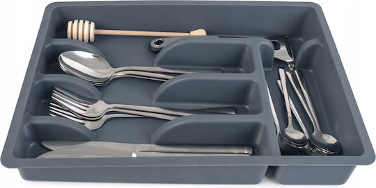 Kadax Plastic Drawer Insert Kitchen Organizer Cutlery Gray