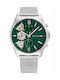 Tommy Hilfiger Baker Ceas Barbat Analogic/Digital 44mm Cronograf Cu Baterie Cu Brățară Argintie Din Oțel Inoxidabil