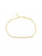 14 Karat Gold Baguette Zircon Bracelet