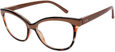 Readers Damen Lesebrille +2.50 in Braun Farbe BL160