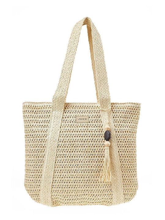 Verde Straw Beach Bag Ecru