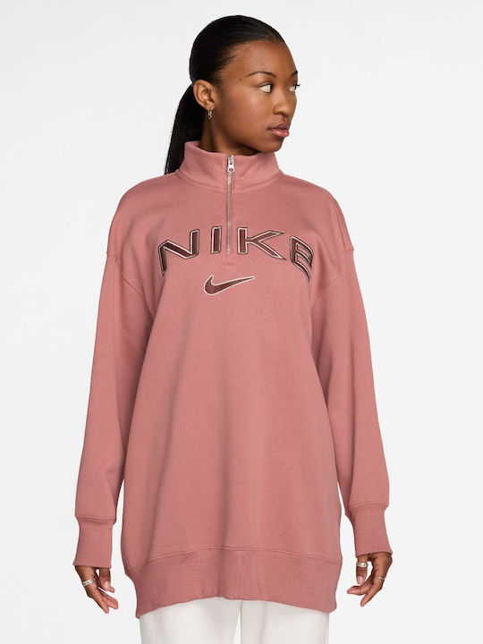 Nike W Nsw Women's Long Fleece Sweatshirt Pink