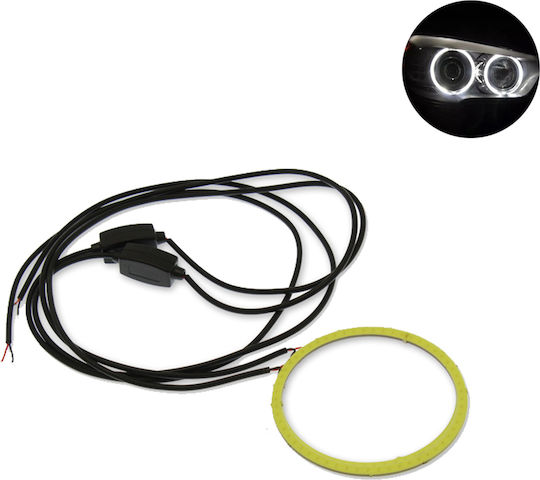 Externe Dekorative Autobeuchtung LED-COB-Leuchtring / Angel Eye für Auto Motorrad 1 Stück kaltweiß 12V 80mm Weiß Farbe