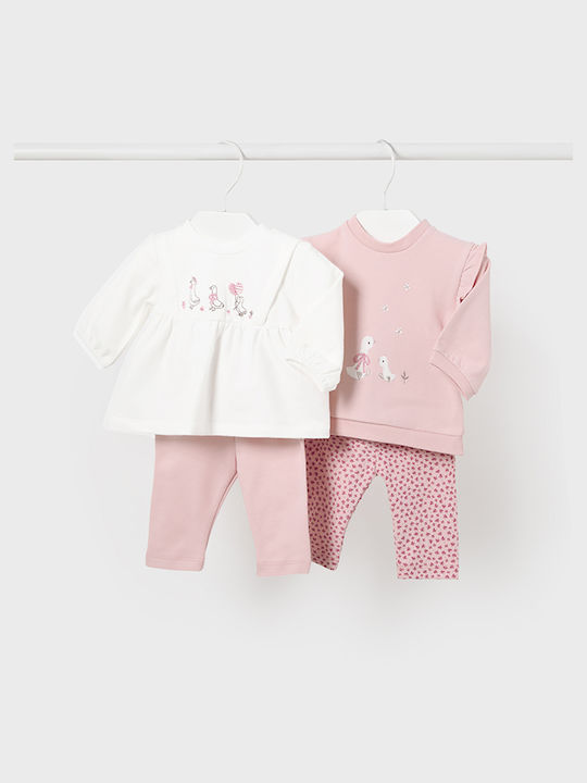 Mayoral Set pentru copii cu Colanți Magazin online de iarnă 4buc Baby Pink