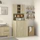 vidaXL Wall Hung Cabinet Bathroom Column Cabinet for Washing Machine Sonoma