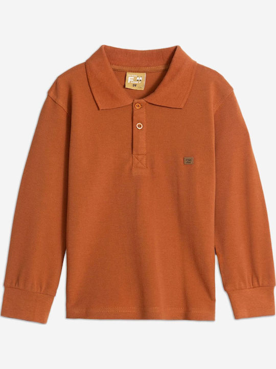 Kinderpolo Langarm Braun