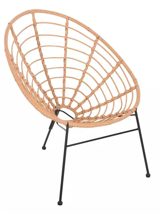 Πολυθρόνα Εξωτερικού Χώρου Rattan Allegra Μπέζ 73x78x88εκ.
