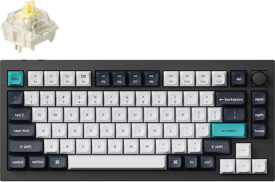 Keychron Q1 MAX Q1M-M4 Wireless Gaming Mechanical Keyboard 75% with Gateron Jupiter Banana Switches and RGB Lighting English US