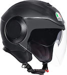 AGV Solid Matt Black Κράνος Μηχανής Jet 1280gr