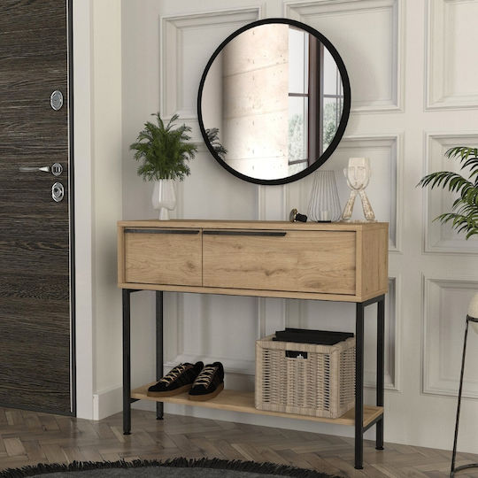 Suzy Κονσόλα Ξύλινη με Καθρέπτη sapphire oak Μ90xΠ29.6xΥ76εκ.