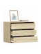 Drawers Storage Wooden with 3 Drawers L80xW41xH58cm