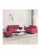 Living Room Furniture Set 2-Seater & 2-Seater & Stool Red