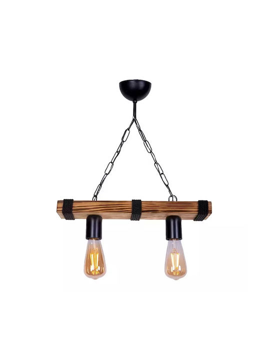 Martin Dafni Pendant Light Two-Light with Rope for Socket E27 Black