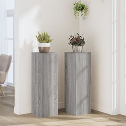 vidaXL Pflanzenständer Holz Grau 25cmx25cmx80cm...