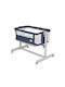 Moni Cradle Pengy with Mattress, Side Opening, and Wheels Blue