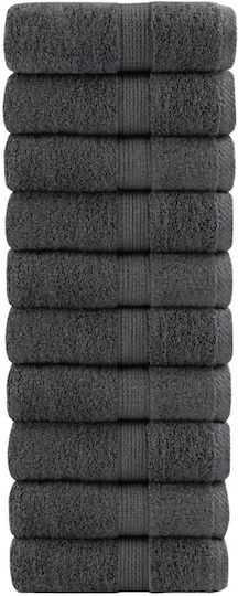 vidaXL Set 10 Hotel Washcloth Towels 30x30 cm 600gsm Charcoal