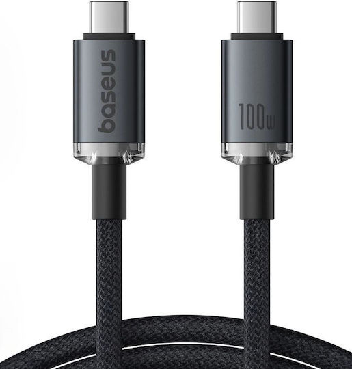 Baseus Crystal Shine Series USB 3.2 Video Cable USB-C Male - USB-C 100W PD Black 1.5m P10318204111-00