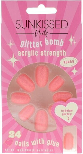 Set de unghii false Glitter Sunkissed Glitter Bomb 24 bucăți, inclusiv adeziv