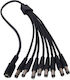 Ez-dcsp8 1xdc Θηλυκό 8xdc Αρσενικό Καλώδιο 5.5*2.1mm 40cm