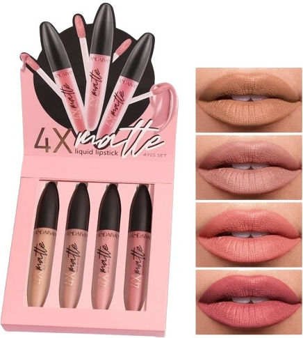 Set 4 Flüssige Lippenstifte Handaiyan Matte 4 X 2,5 Ml A