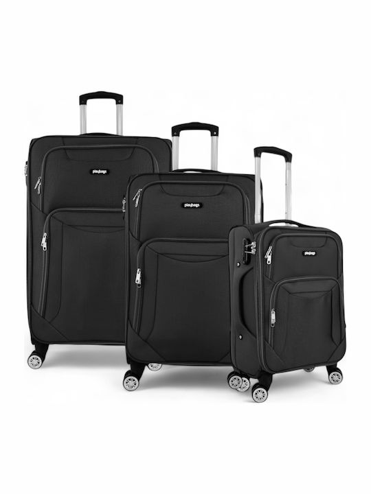 Playbags Βαλίτσες Ταξιδιού Υφασμάτινες Μαύρες μ...