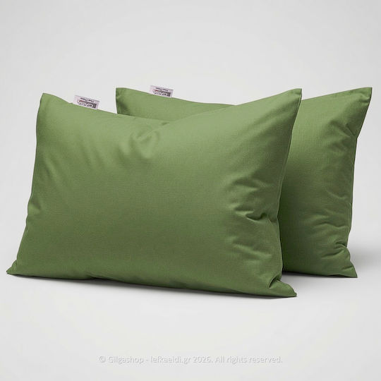 Casa Colori Σετ Μαξιλαροθήκες με Φάσα Olive 50x70εκ.