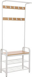 Leobert Floor Garment Rack made of Metal White Leobert Floor Garment Rack made of Metal White