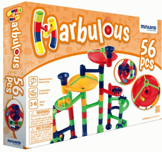 Miniland Bauspielzeug Rolercoaster Marbulous 56 für Kinder ab 4+ Jahren