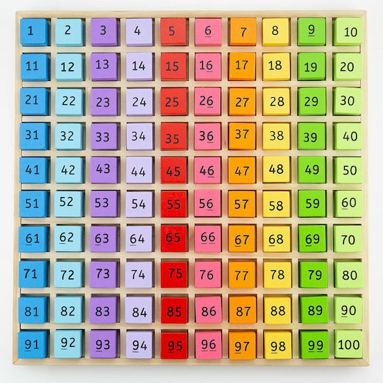 Big Jigs Table With 100 Colored Numbers Lernspiel Wissen aus Holz