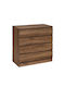 Polo Wooden Chest of Drawers Walnut 76x40x76cm