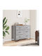 Wooden Chest of Drawers with 6 Drawers Grey Sonoma 91x35.5x74.5cm