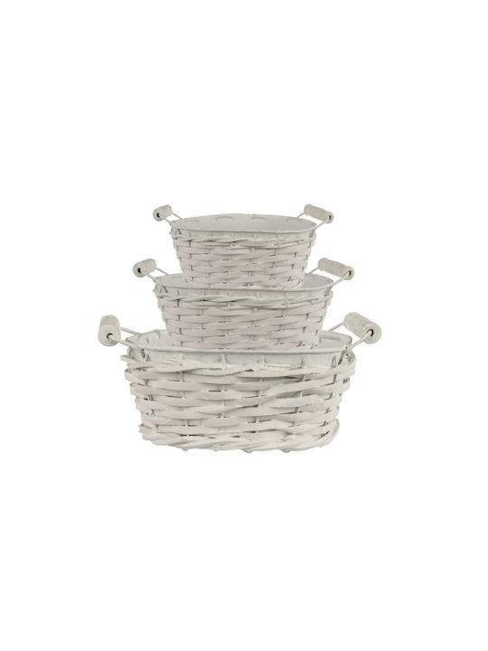 Decorative Basket Metallic White