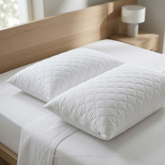 Casa Colori Pillow Protector Set Quilted White 45x65cm.
