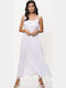 Sommer Maxi Damenkleid für Hochzeit - Taufe Weiß