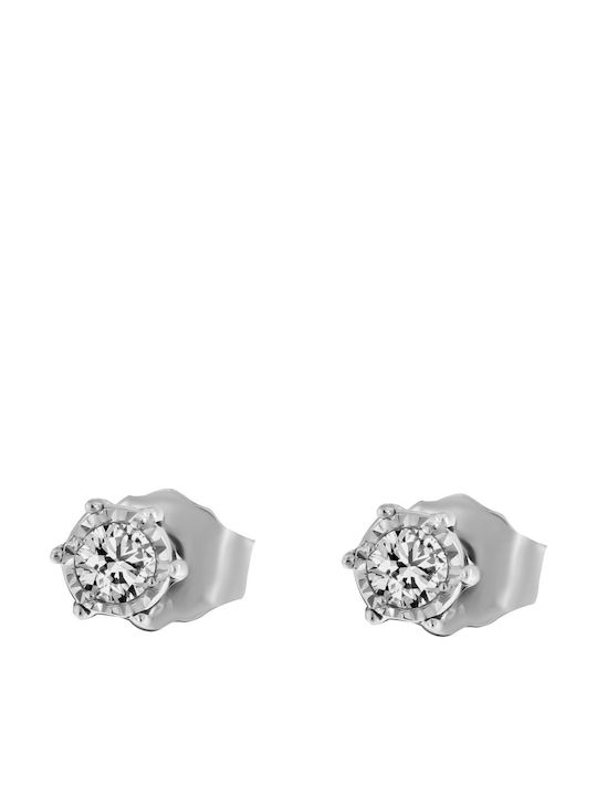 Metrongold Earrings made of White Gold with Diamond