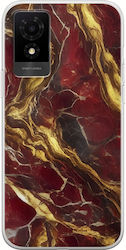 Cracked Marble Red Gold Tcl 501 Flexible Tpu Διάφανη Σιλικόνη