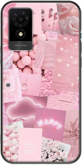 Ästhetisch Pink TCL 501 Schwarzes TPU Schwarzes Silikon