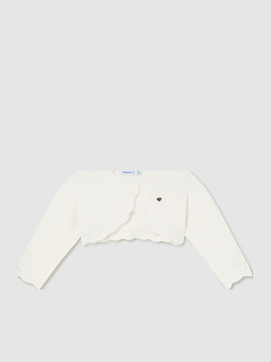 Mayoral Kids Cardigan Cotton Ecru