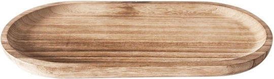Atmosphera Paulownia Πιατέλα Σερβιρίσματος Οβάλ από Πορσελάνη Καφέ 44x19εκ.