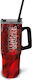 Stor Marvel - Pattern XL Rambler Handled Tumbler Θερμός Ανοξείδωτο 940ml Κόκκινο με Καλαμάκι και Λαβή