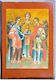 Synaxis der Erzengel Michael Gabriel Raphael Ganzkörper "Ikonenrahmen Kategorie Papier Krn Nr. 00 Dimension 6,5 cm x 9,5 cm" Ikone Holz MDF S&K Byzantinische Ikonen