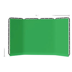 Background Stand Frame Adjustable Height Green Screen Backdrops 240x400cm Green