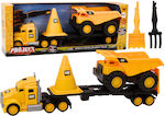 Set Construction Machines Dump Truck Moving Yellow