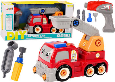 Cartoon Diy Red Truck Crane