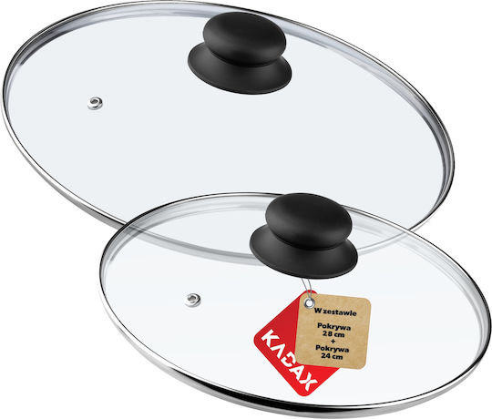 Kadax Καπάκι για Τηγάνι και Κατσαρόλα Γυάλινο 24cm 26788