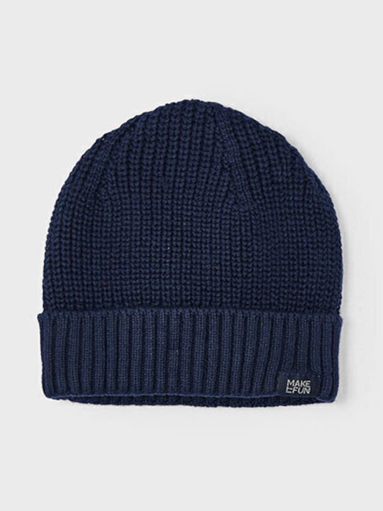 Kids Beanie Knitted Blue